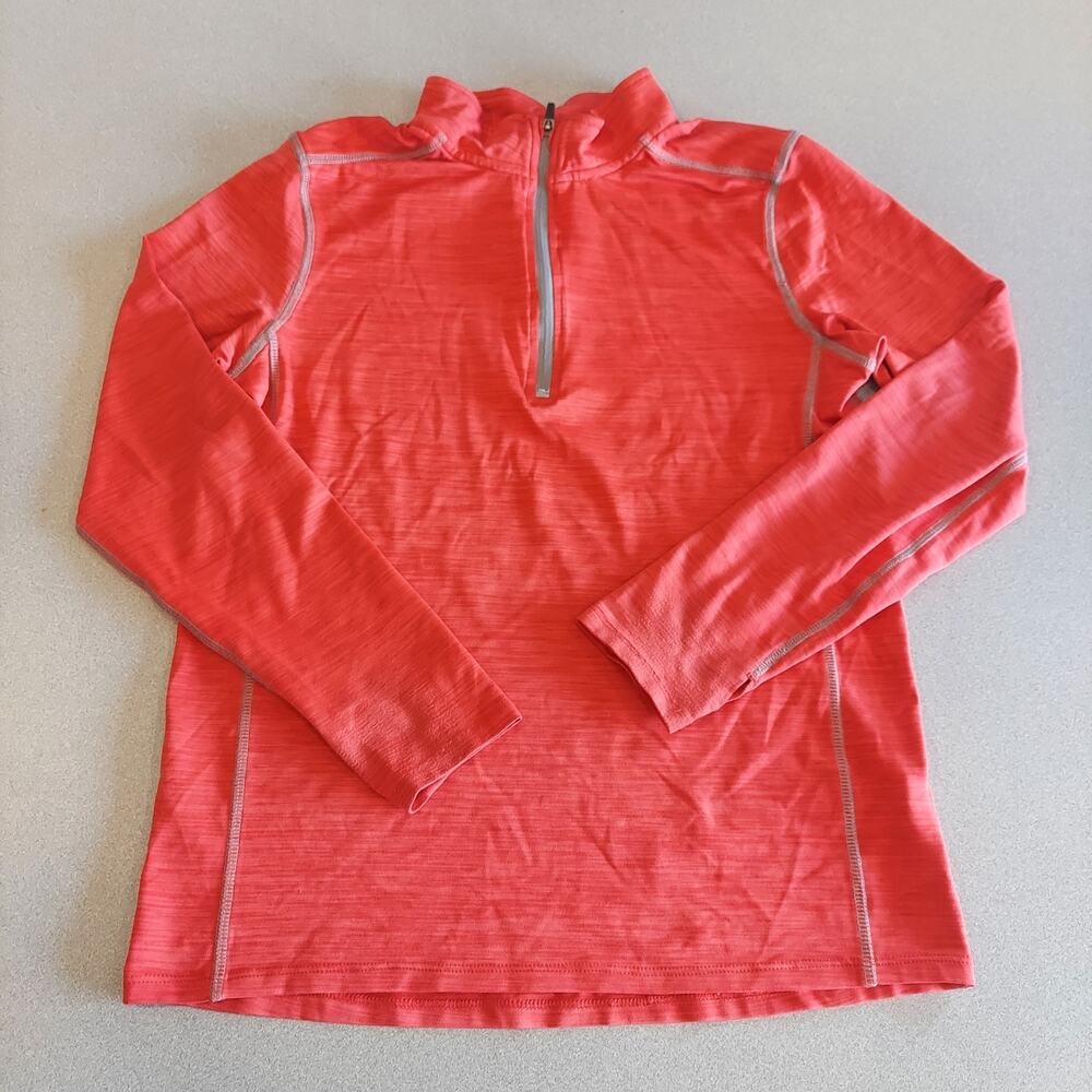 MTA Sport Shirt Boys Large Red 1/4 Zip Long Sleep Light Weight With Thumb Hole